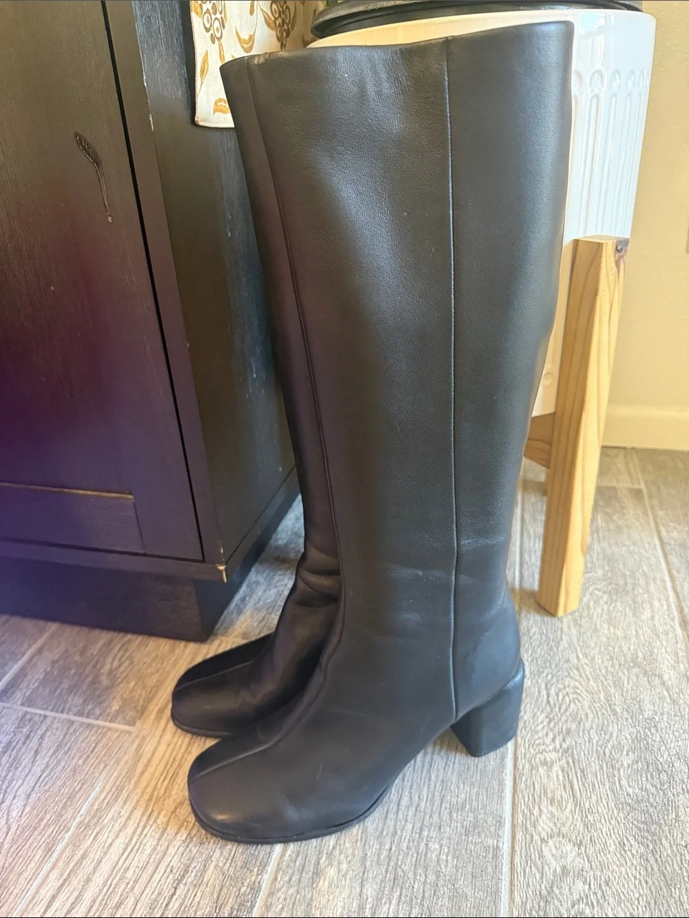 Vince Black Over-the-Knee Straight lined Shaft Boots